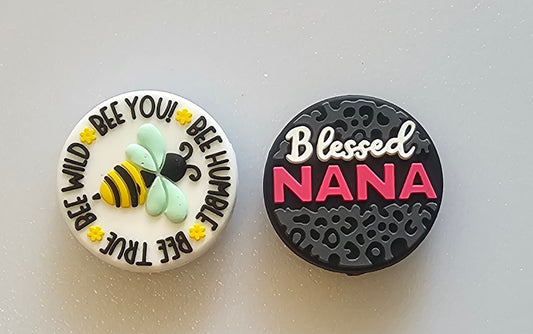 1 count silicone focal bead Nana bees