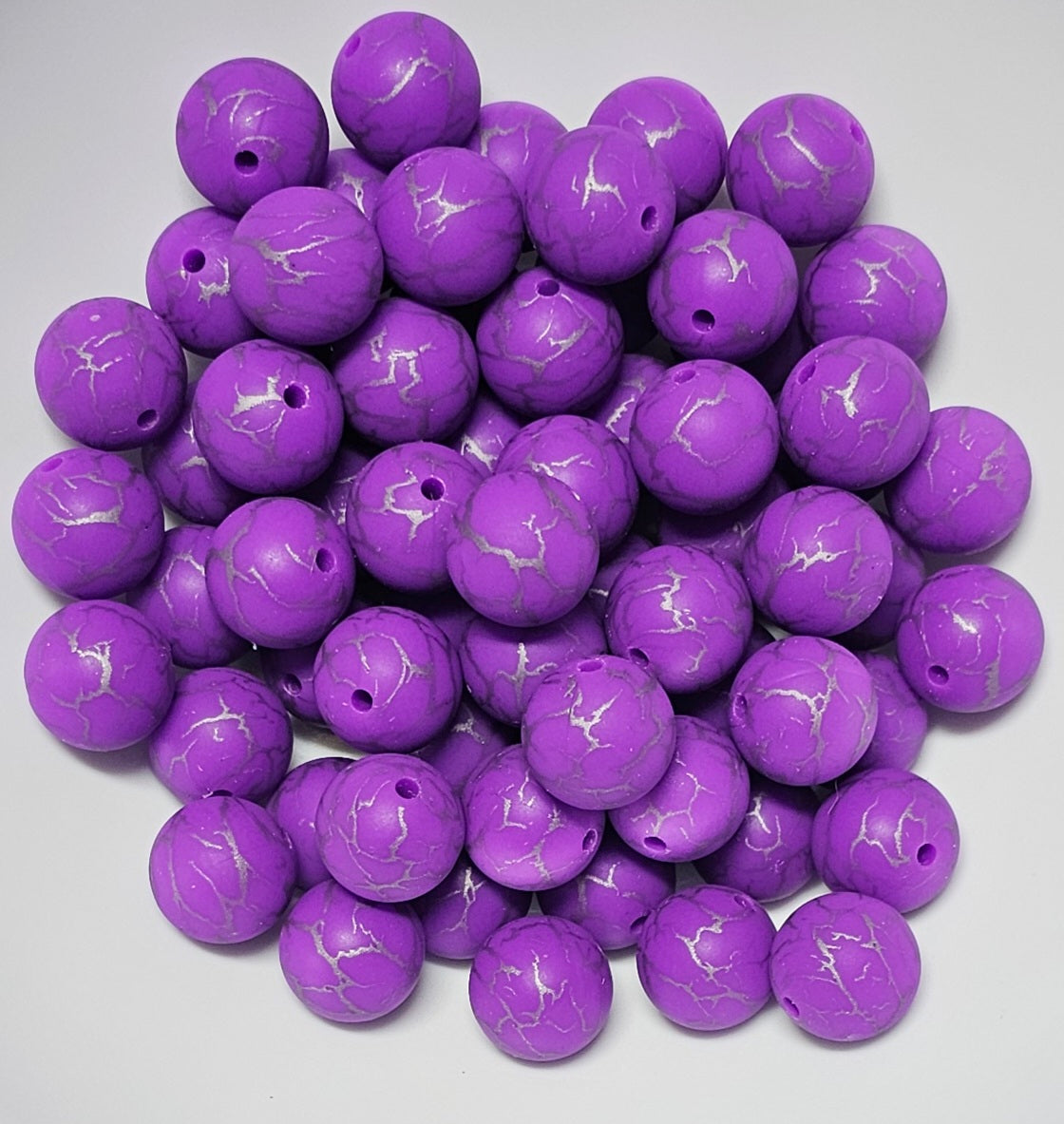 New 15mm printed marbel silicone bead sold in 5 count packs