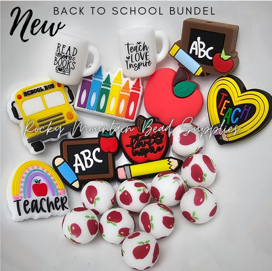 Back to school bead silicone bead mix