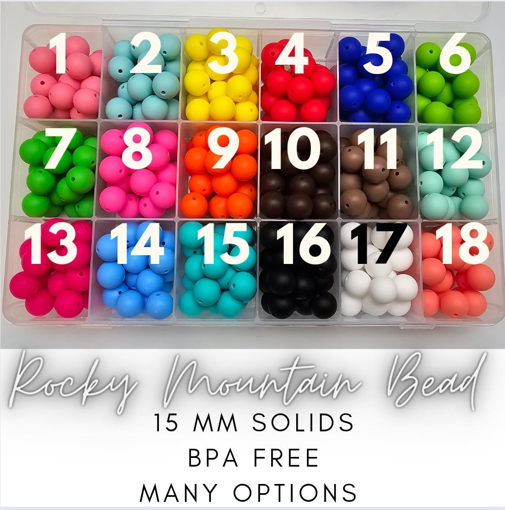 New 15mm solids 36 colors sold in 10 count packs wholsale