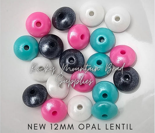 12mm shimmer opal lentils- sold indvidually or mixed pack