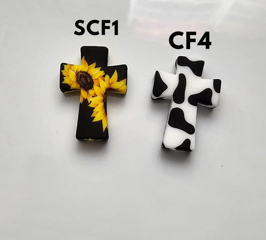 focal bead 1 count- printed cross