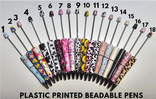 Printed pens- PLASTIC- beadable