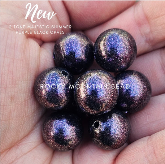 15mm majestic opal- purple black shimmer