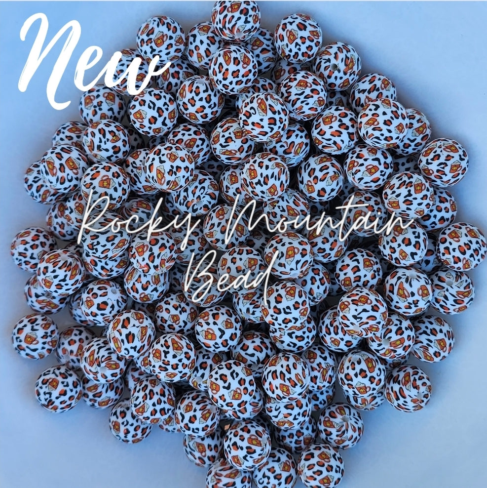 New holiday printed beads- 15mm printed