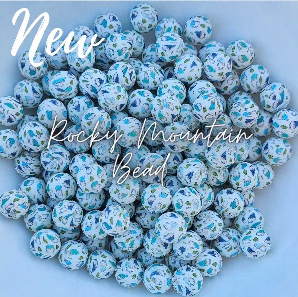 New holiday printed beads- 15mm printed