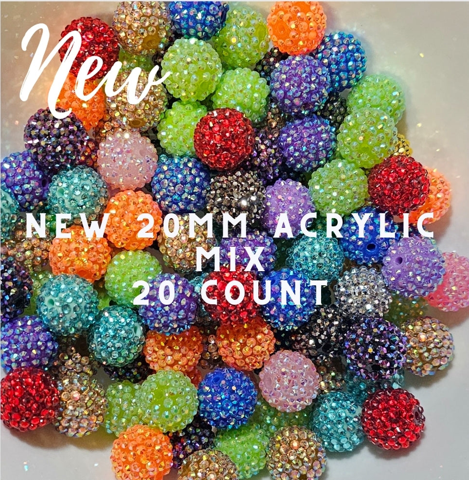 20 count rhinestone ACRYLICS MIX