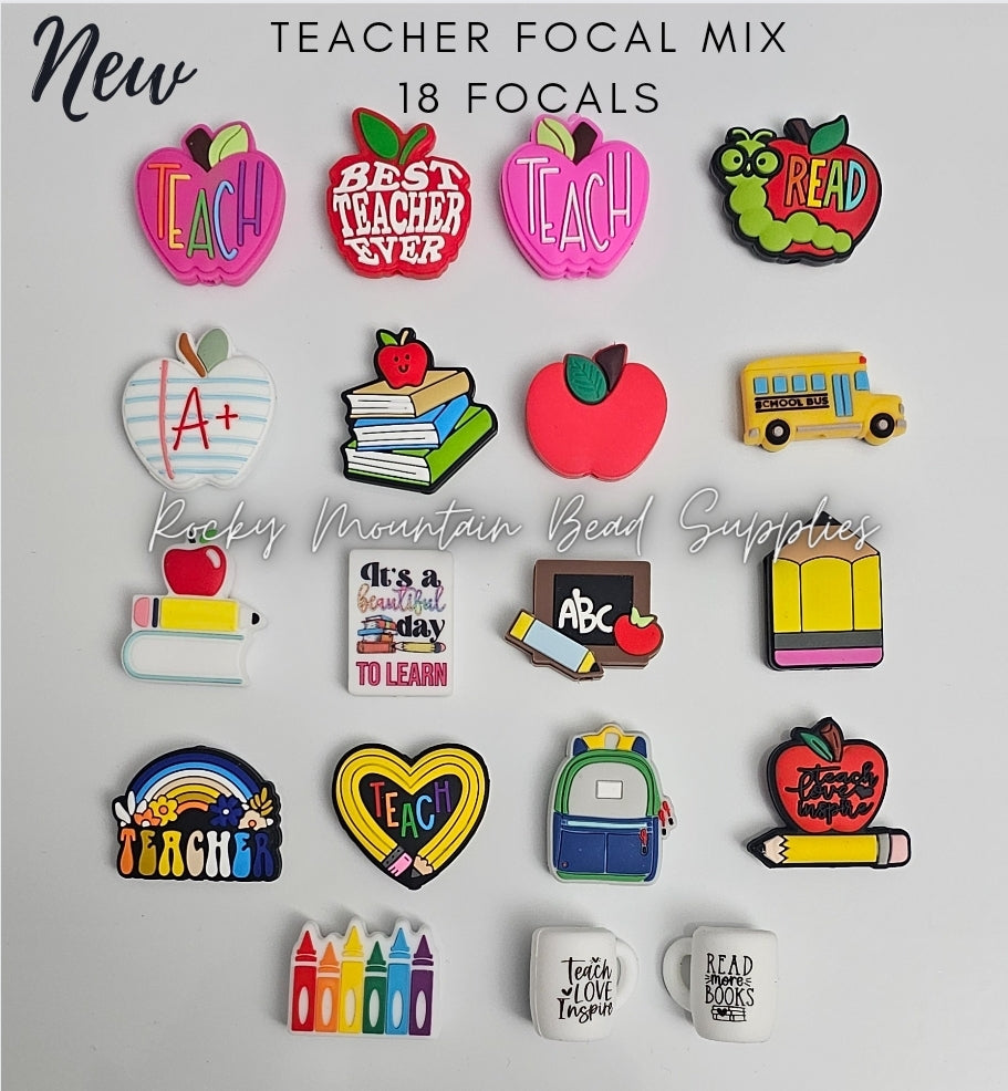 18 count teacher focal Mix set- SILICONE – Rockymountianbeads