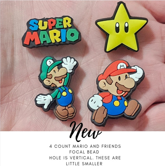 4  count mario focal bead set