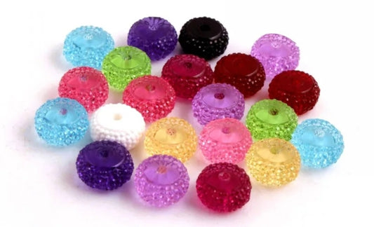 12mm acrylic spacer beads 20 count MIX colors pack