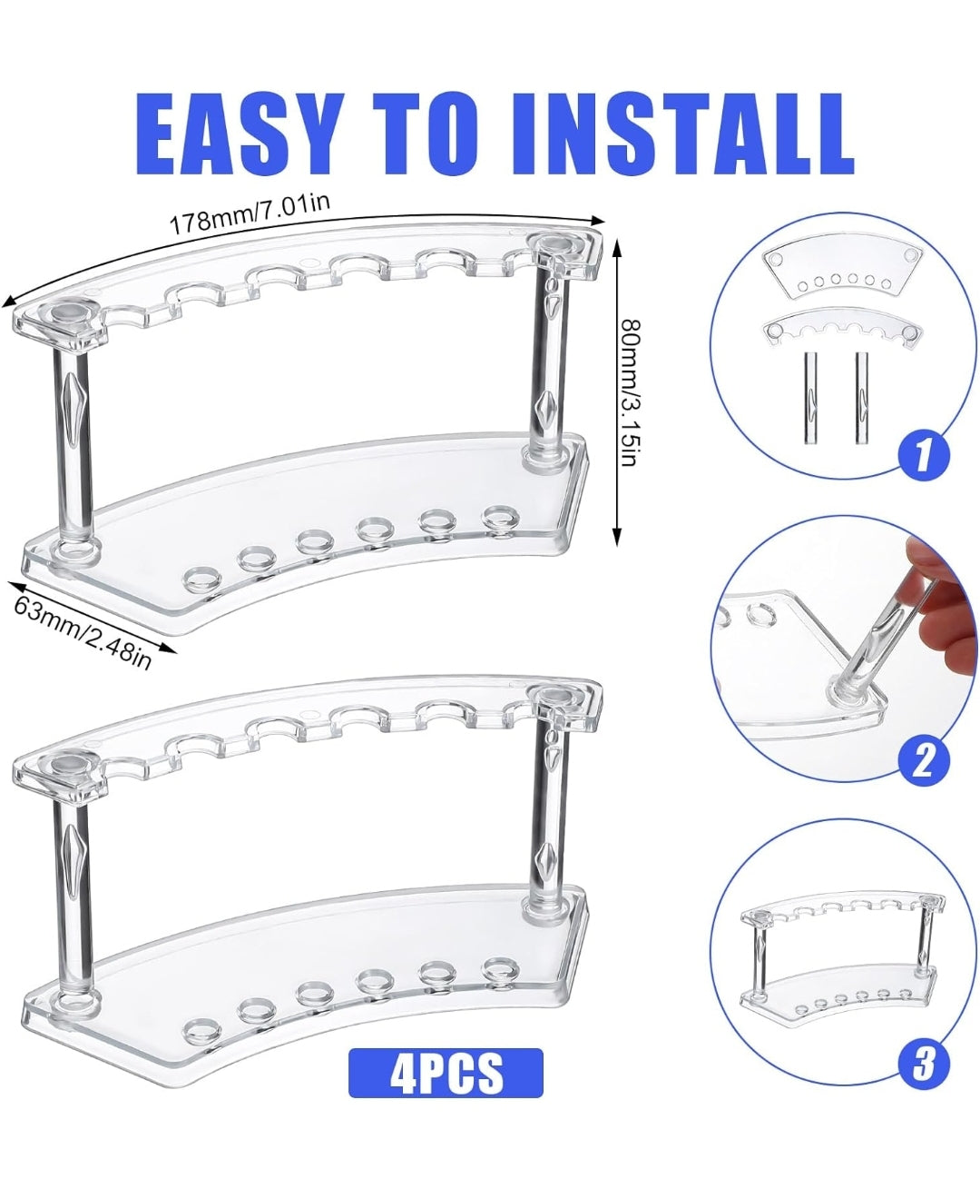 1 and 2 count pen acrylic pen display stand