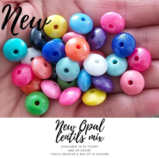New opal lentils spacers beads mix