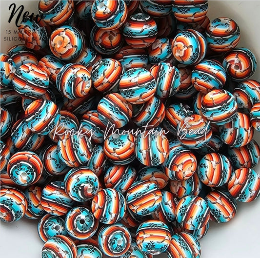 New 15mm western horns silicone beads 1 count