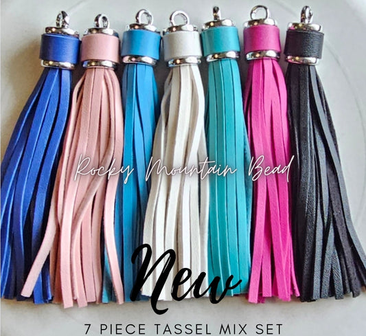 New multi pack 7 count tassels silver hardware