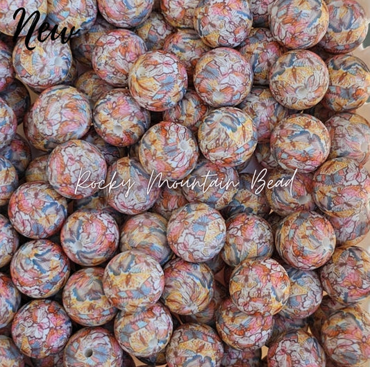 New Popular shop created 15mm printed boho butterfly silicone beads 1 count