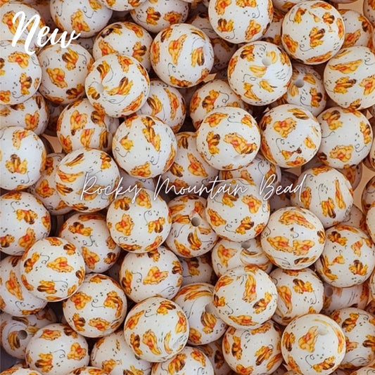 New Popular shop created 15mm printed pooh bear silicone beads 1 count