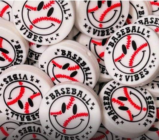 New- Baseball vibes focal bead 1 count