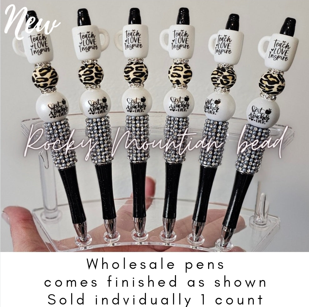 Wholsale deluxe 1 count Teacher Theme Completed Pens- come with 1 pen 1 ink refill and pen bag