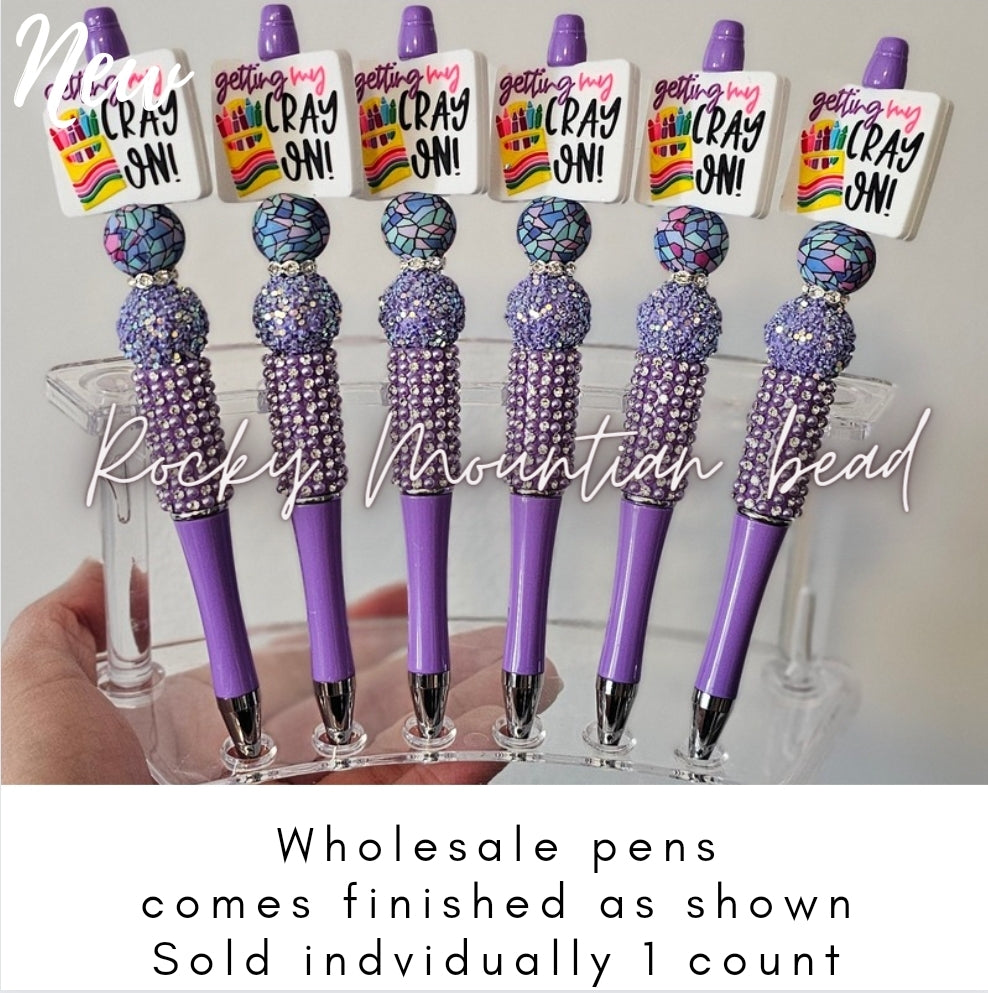 Wholsale deluxe 1 count Teacher Theme Completed Pens- come with 1 pen 1 ink refill and pen bag