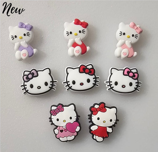 New 1 count hello kitty cat focal bead silicone