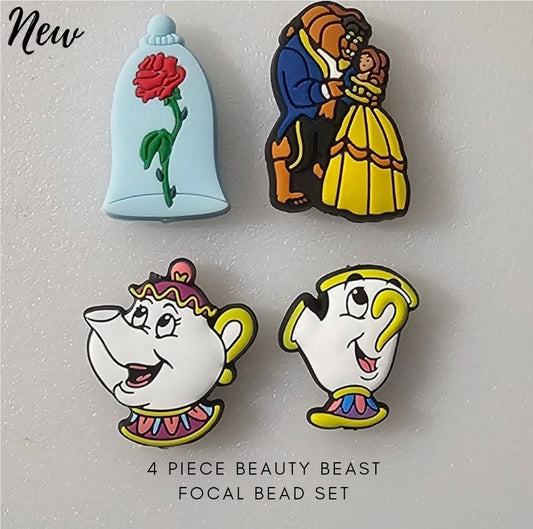 4 count beauty beast focal bead set