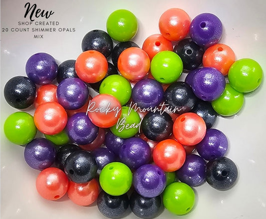 New 15 mm Halloween OPALS tones silicone  bead mix 20 count