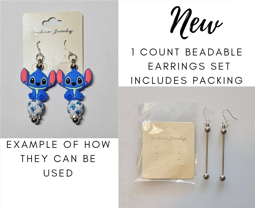 New beadable earrings blank includes resale packaging