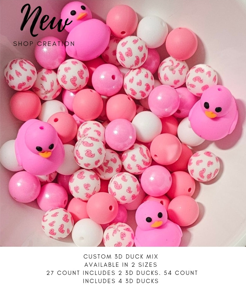 New custom shop mix DELUXE 15mm silicone mix 3D ducks pink and yellow