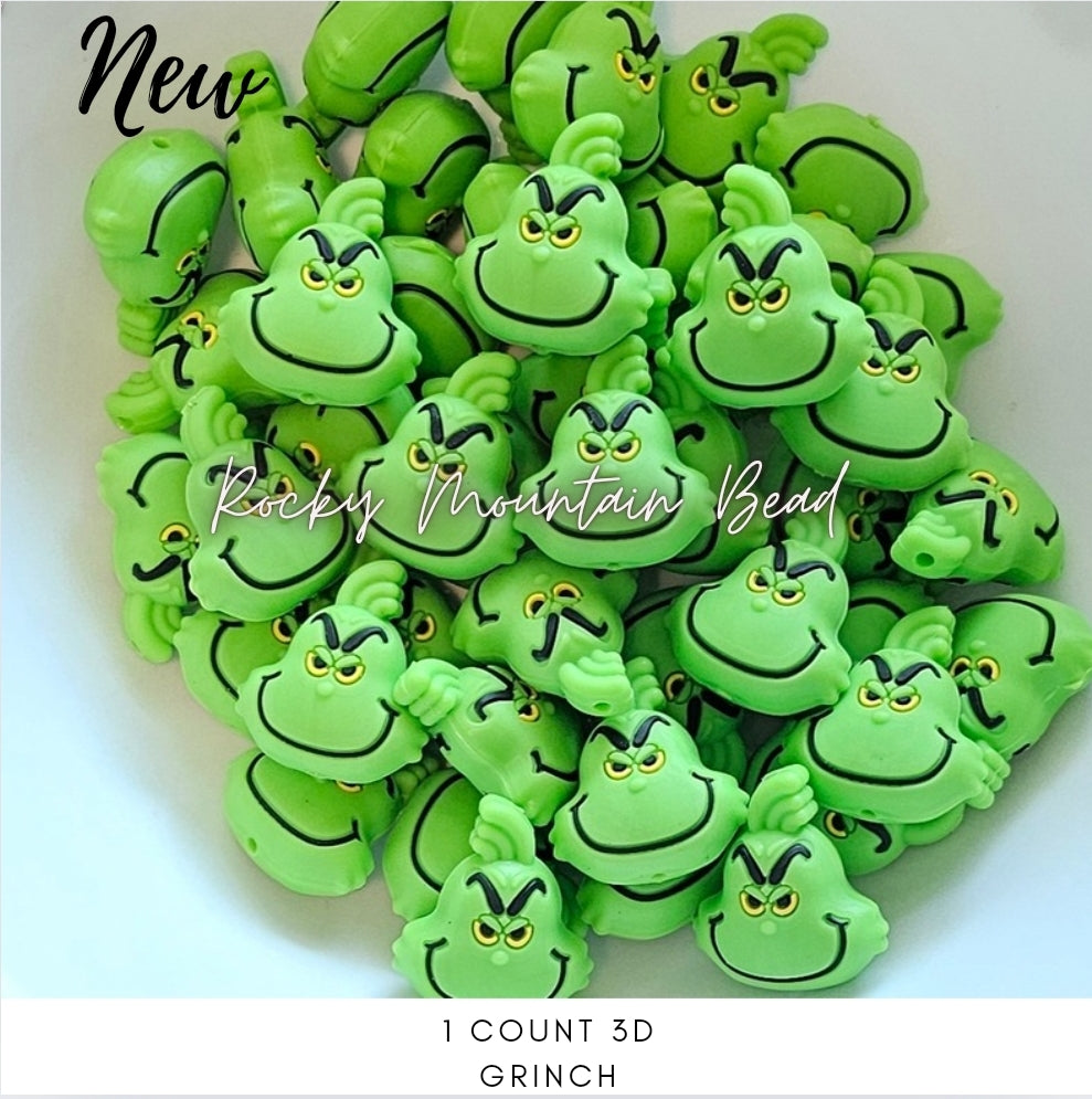 3D 1 count silicone focal bead mean one