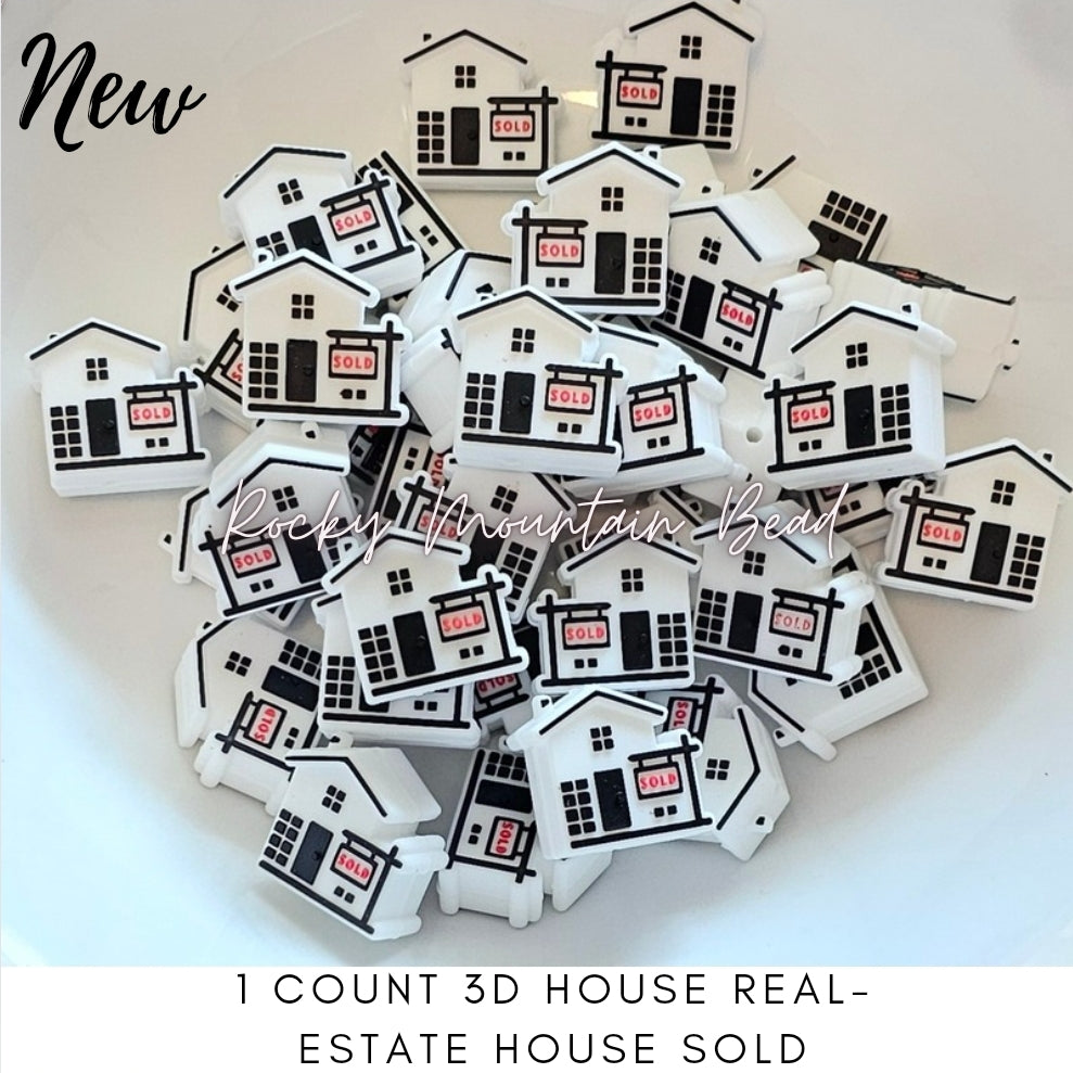 3D 1 count silicone focal bead house sold