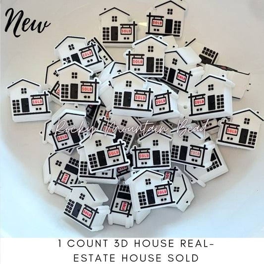 3D 1 count silicone focal bead house sold