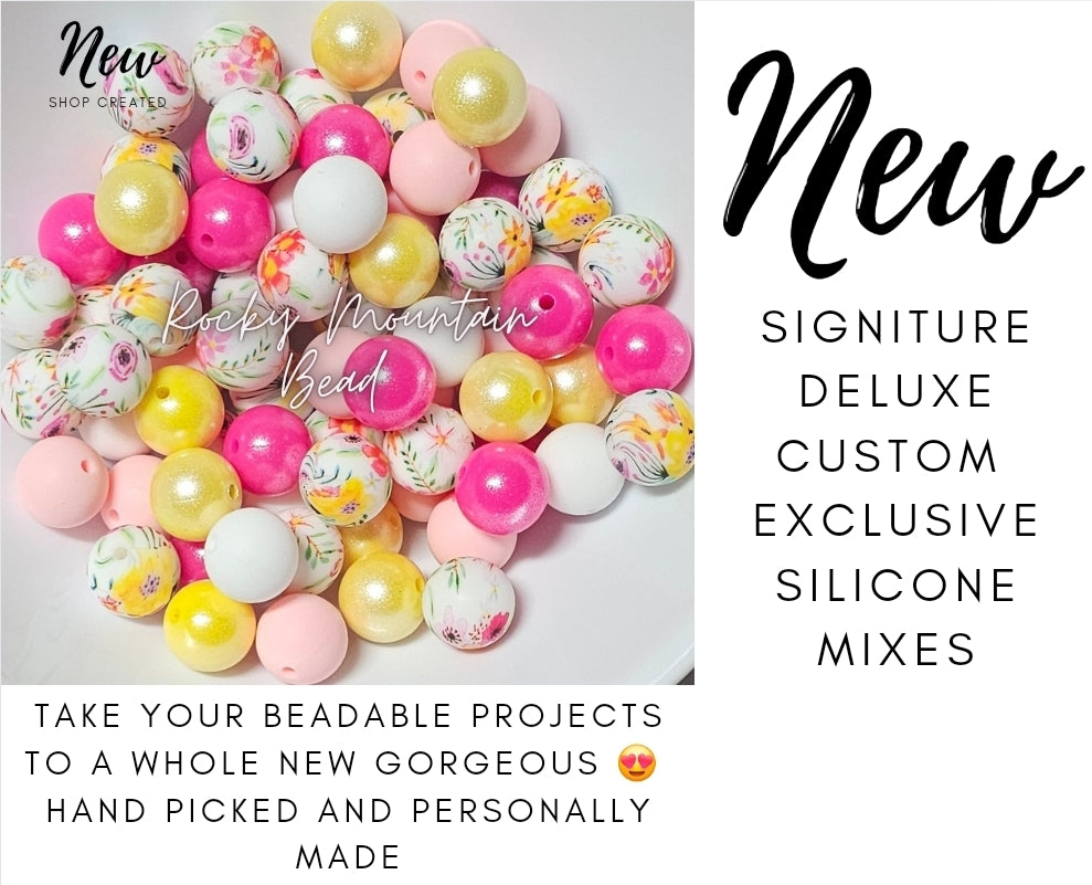 New custom shop mix flower opals  DELUXE 15mm silicone mix