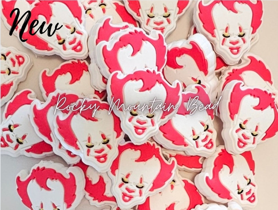 New halloween clown focals silicone bead 1 count