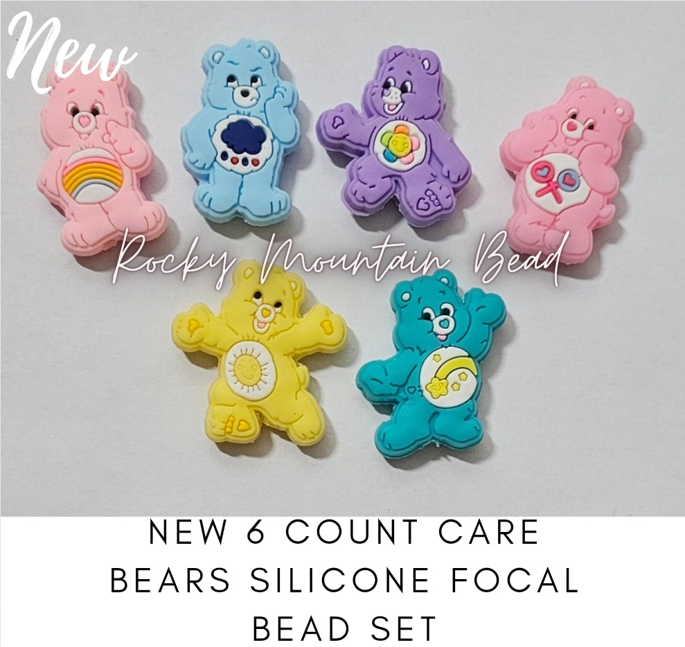 New 6 count focals silicone bead bears