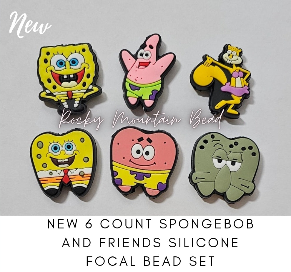 New 6 count focals silicone bead under water friends