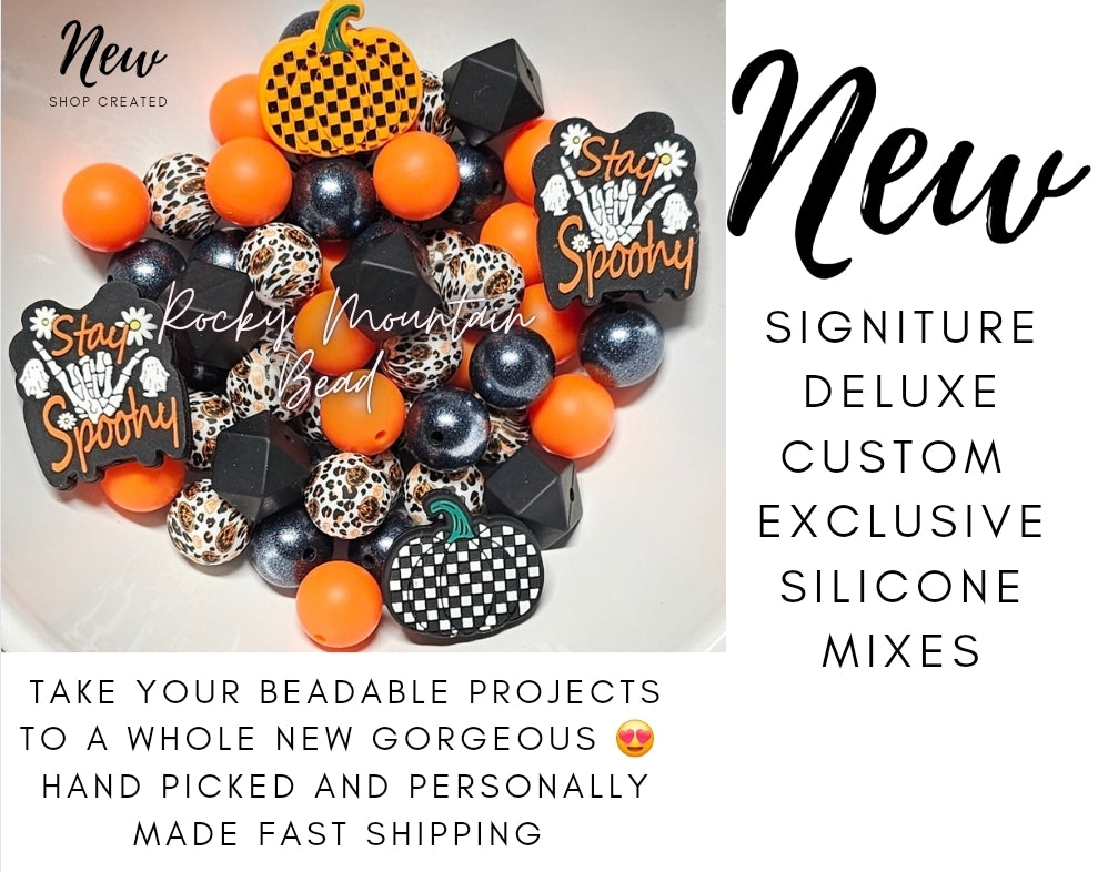 New custom shop mix Halloween opals DELUXE 15mm silicone mix includes hexagon