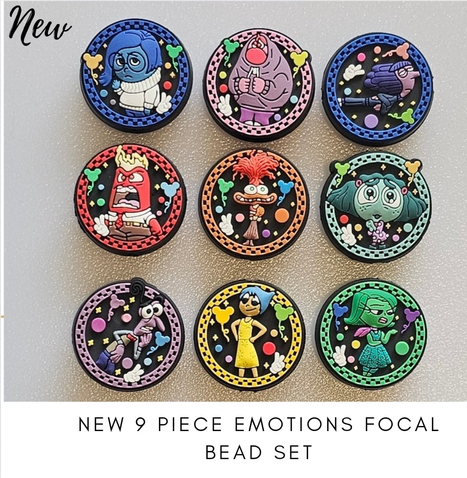 New 9 count focal bead set emotions