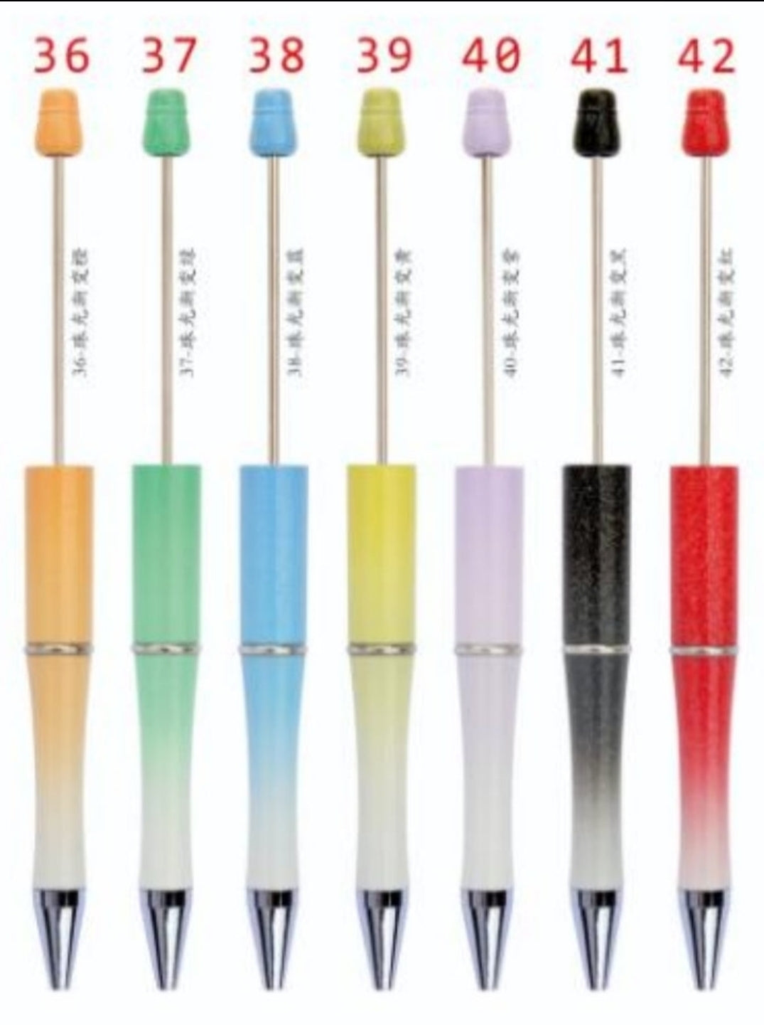 35 color options 1 count plastic beadable pens blanks