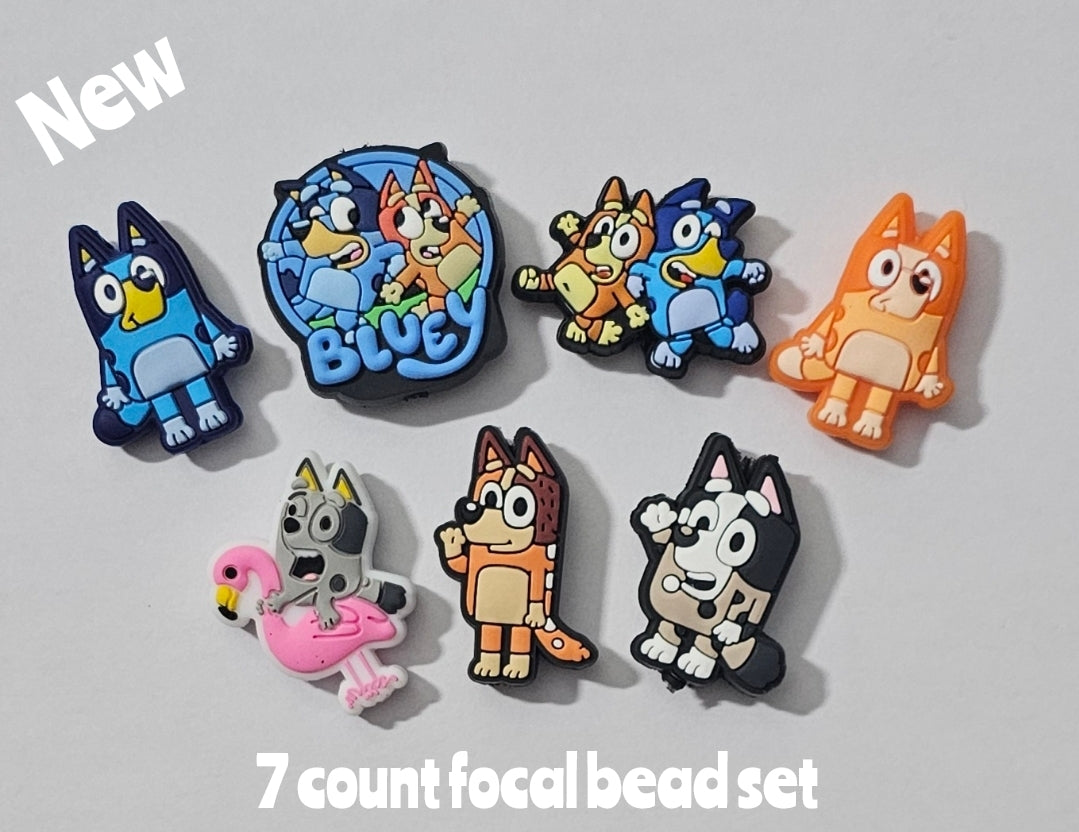 New 7 count blue orange pup set character set
