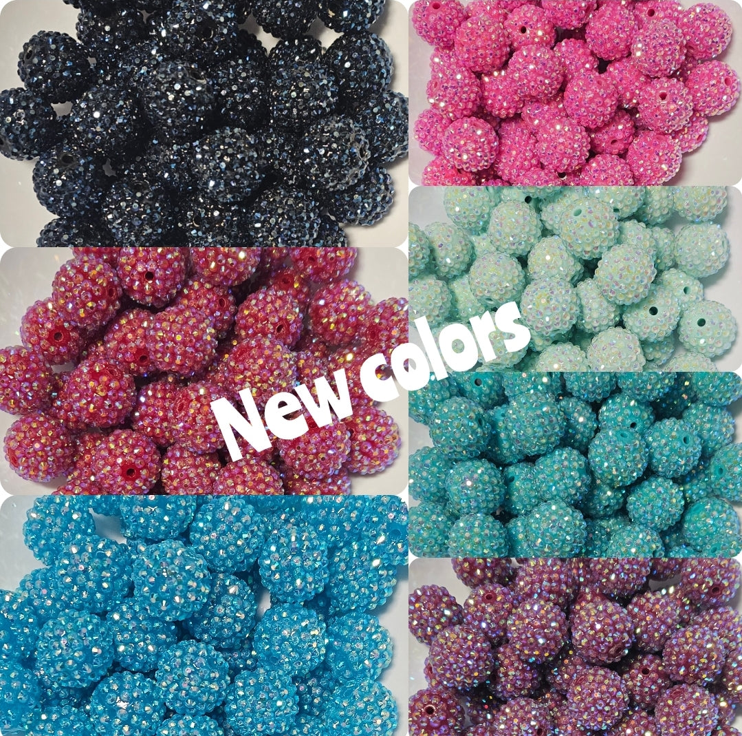 New colors 1 count 20mm acrylic rhinestone beads