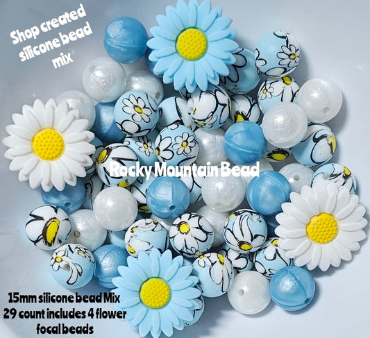 New flower 15mm silicone mix 29 count