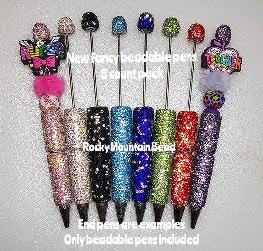 8 count beadable fancy luxury heavy pens