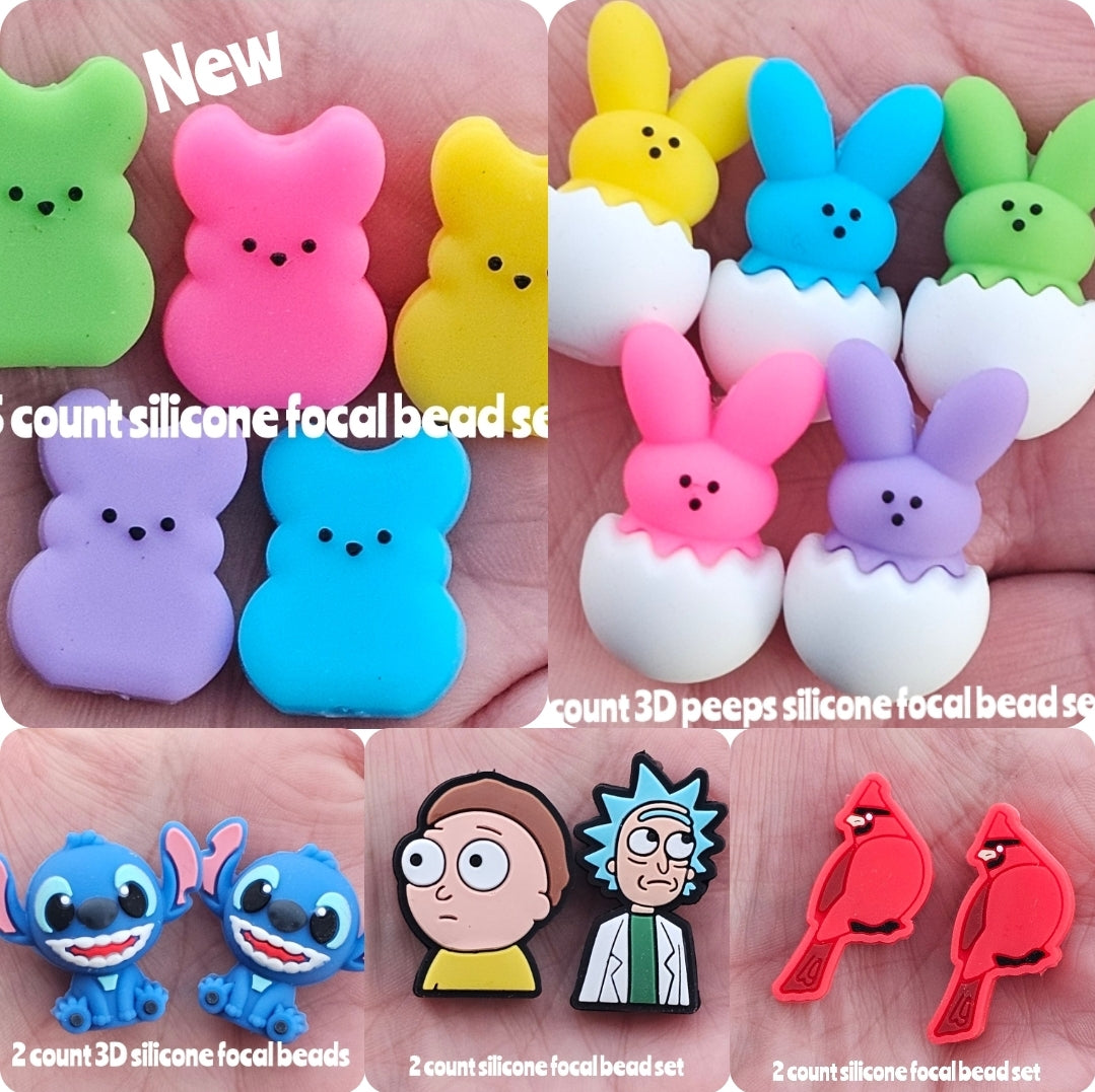 New easter peeps focal bead set stitch cardinal Rick morty