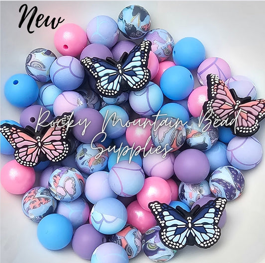 Delux butterfly silicone bead mix