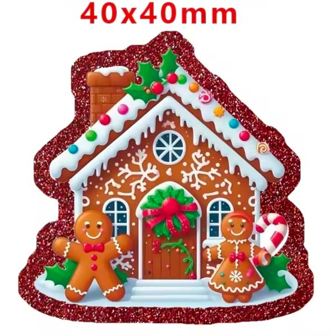 New 1 Count Glitter Acrylic Flatback Christmas