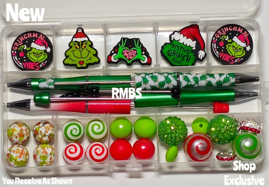 New Christmas Mean One Character Beabable kit Container INCLUDED