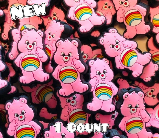 New 1 Count Care Bears PINK Focal Bead