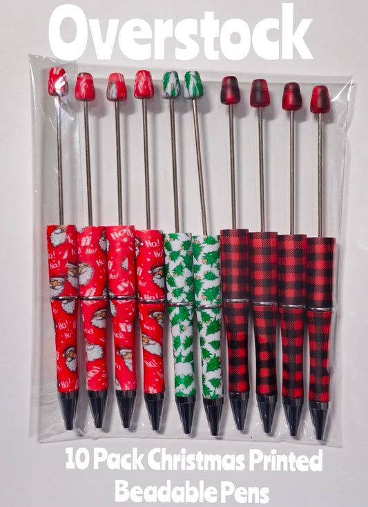 Overstock 10 Pack Christmas Beadable Pens