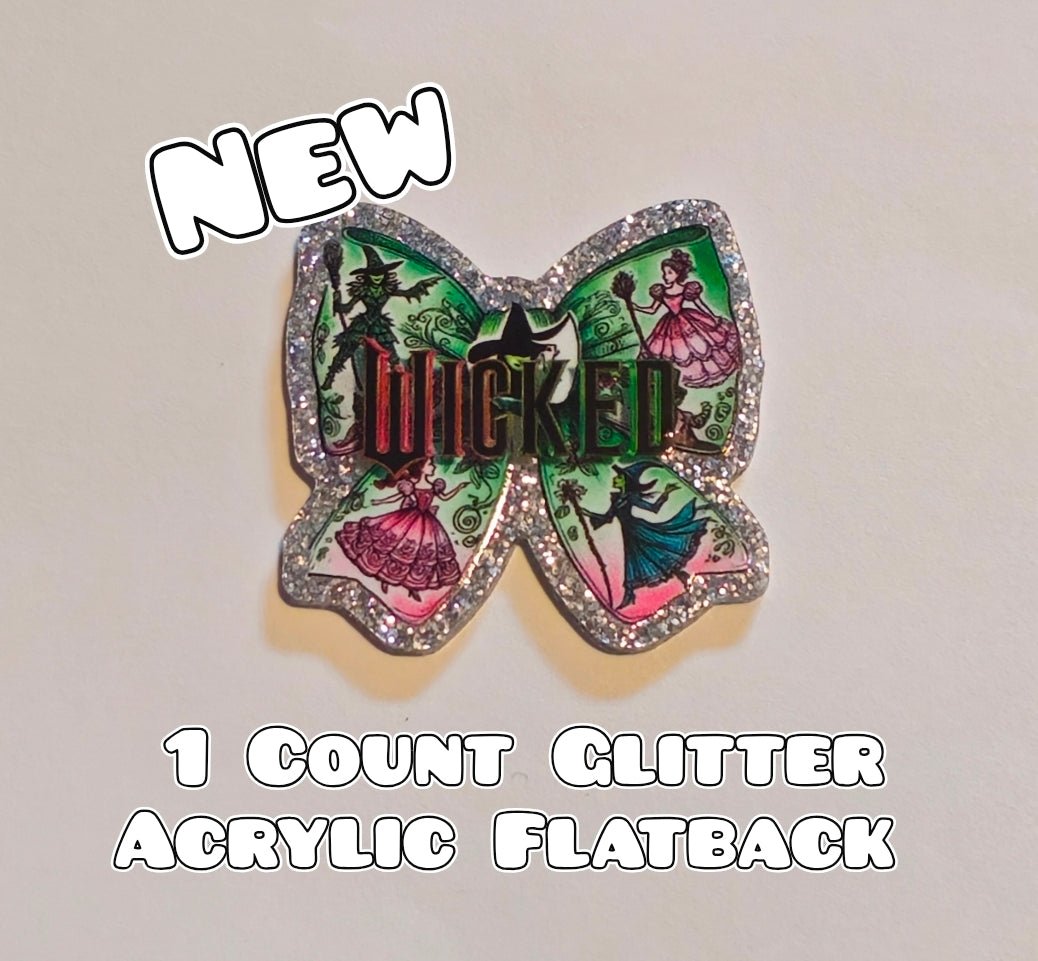 Glitter Acrylic Flatback- Acrylic Planer Resin Charm- Character Wicked