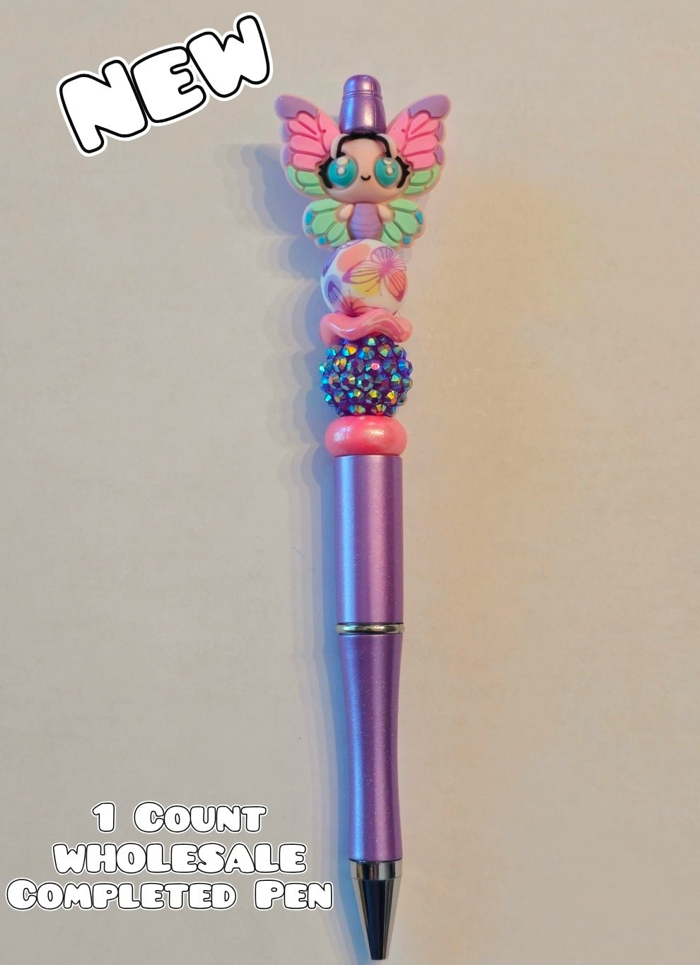 Wholesale Beadable Pens 1 Count Completed Pen Butterfly 3D